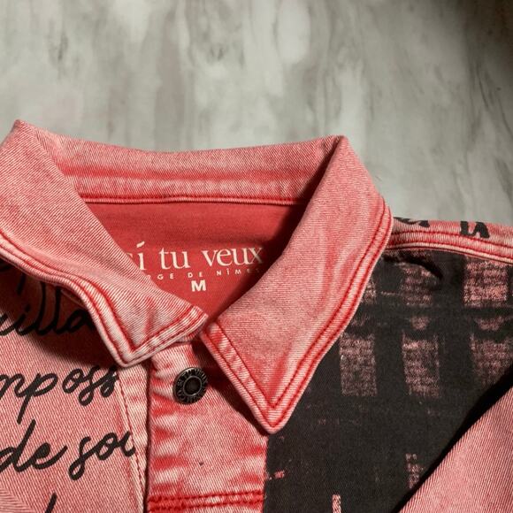 Si tu veux men’s red jean jacket size medium - Picture 4 of 8